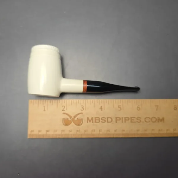 MBSD Meerschaum Deluxe Partially Rusticated "Whittler" Poker with Briar-Mortise (New) - Image 11