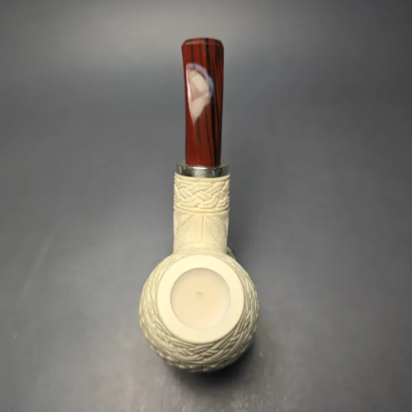 MBSD Meerschaum Silver Lattice Carved Reverse Calabash Brandy (New) - Image 9