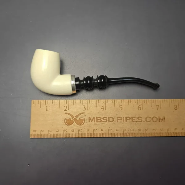 Unknown Reverse Calabash Translucent Meerschaum Billiard with Silver (Unsmoked Estate) - Image 11