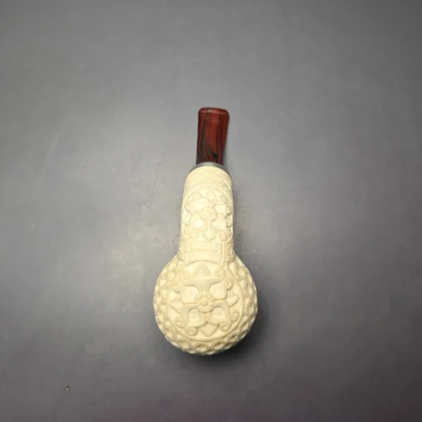 MBSD Meerschaum Silver Lattice Carved Reverse Calabash Brandy (New) - Image 10