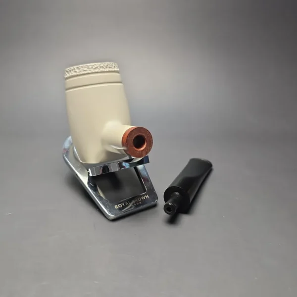 MBSD Meerschaum Deluxe Partially Rusticated "Whittler" Poker with Briar-Mortise (New) - Image 13
