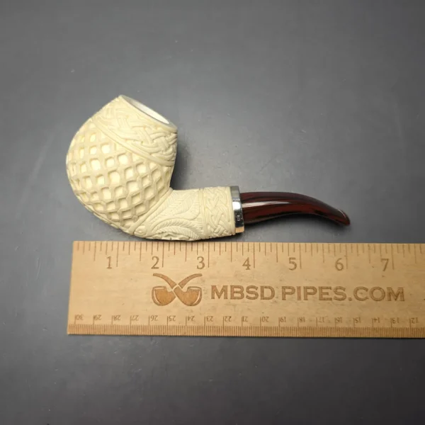 MBSD Meerschaum Silver Lattice Carved Reverse Calabash Brandy (New) - Image 11