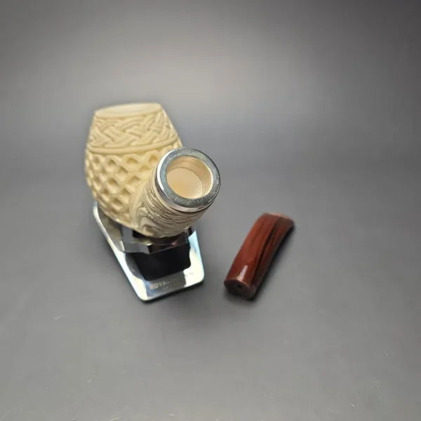 MBSD Meerschaum Silver Lattice Carved Reverse Calabash Brandy (New) - Image 13