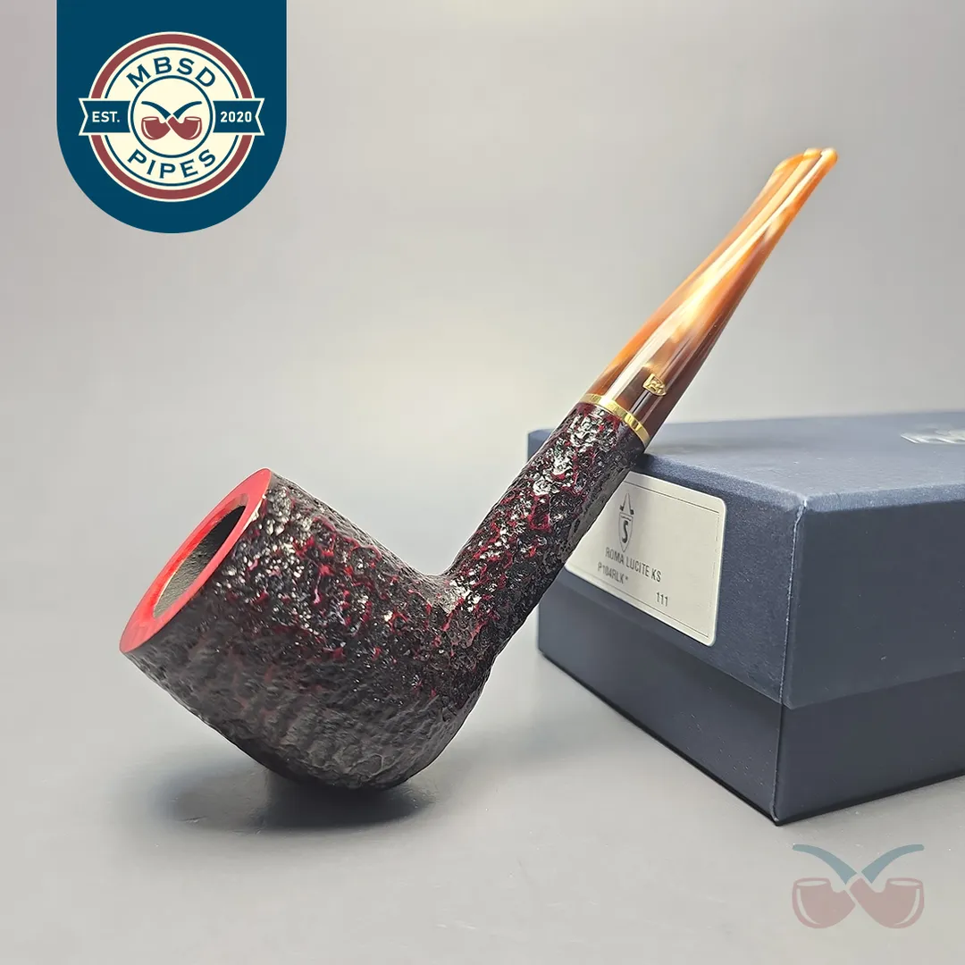 Savinelli Roma Lucite 111 KS Partially Rusticated Billiard (6mm) (New)
