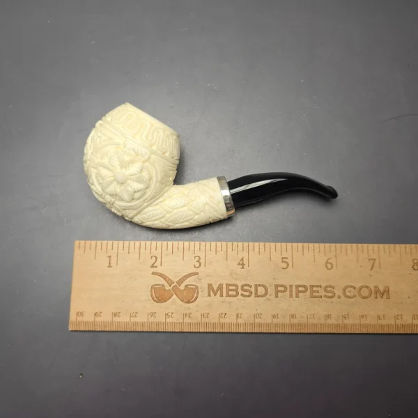 MBSD Meerschaum Silver Floral Carved Reverse Calabash Brandy (New) - Image 11