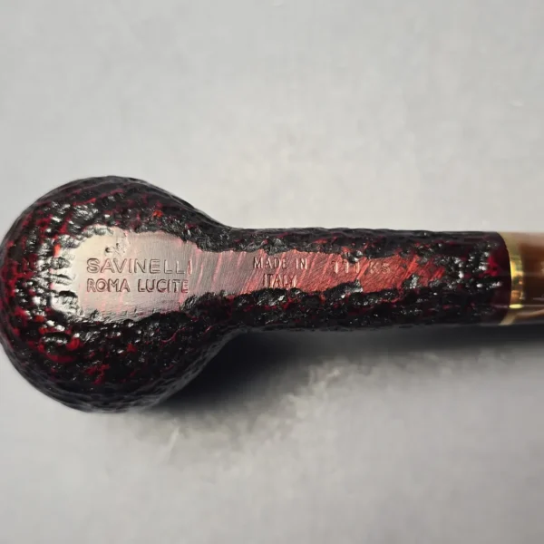 Savinelli Roma Lucite 111 KS Partially Rusticated Billiard (6mm) (New) - Image 10