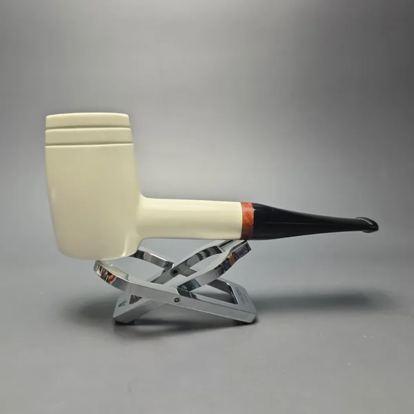 MBSD Meerschaum Deluxe Smooth "Whittler" Poker with Briar-Mortise (New) - Image 3