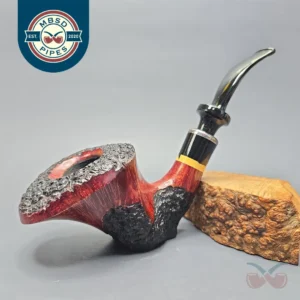 Poul Winslow (E) (Ekstra) Magnum Partially Rusticated Freehand Sitter with Silver and Acrylic (Estate)