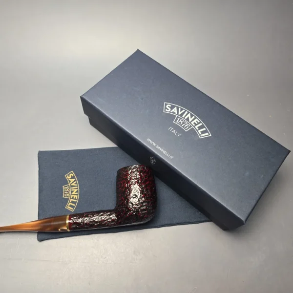 Savinelli Roma Lucite 111 KS Partially Rusticated Billiard (6mm) (New) - Image 14