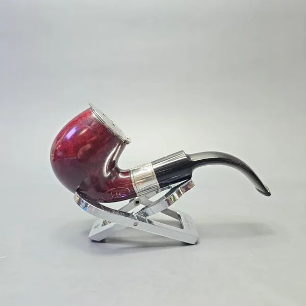 Dunhill 1995 Christmas Pipe "Three French Hens" Bruyere 4202 Smooth Bent Billiard with Silver Wind Cap and Tamper (Unsmoked Estate) - Image 3