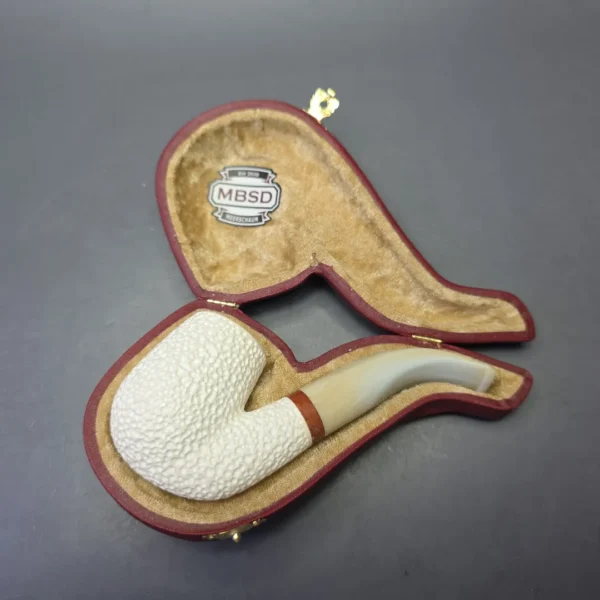 MBSD Meerschaum Deluxe Rusticated Oom Paul with Briar-Mortise (New) - Image 10