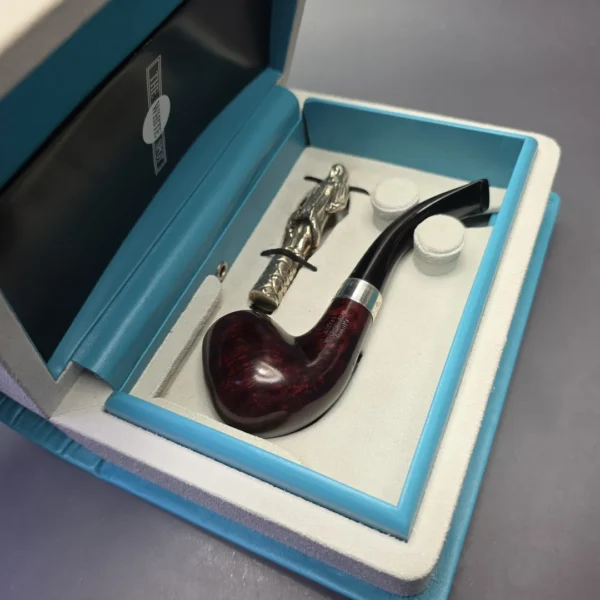 Dunhill (2023) Ernest Shackleton Bruyere 4113 Smooth Bent Apple with Silver & Silver Tamper (Unsmoked Estate) - Image 3