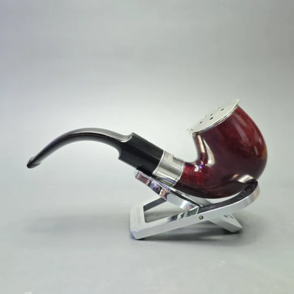 Dunhill 1995 Christmas Pipe "Three French Hens" Bruyere 4202 Smooth Bent Billiard with Silver Wind Cap and Tamper (Unsmoked Estate) - Image 5