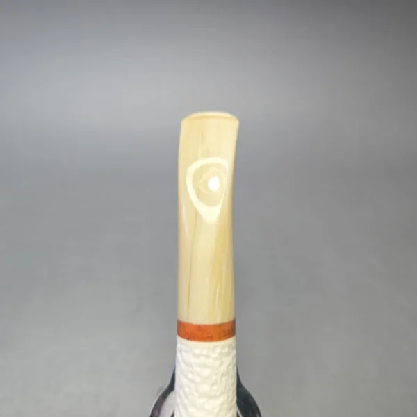 MBSD Meerschaum Deluxe Rusticated Bent Billiard with Briar-Mortise (New) - Image 8