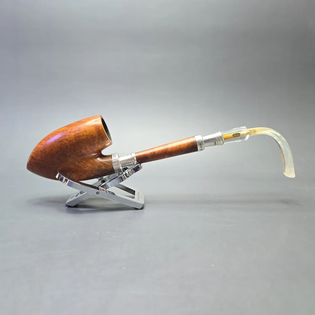 GBD (1954) Virgin Collector Smooth Oom Paul with Silver, Perspex, and Briar Shank Extension (Estate) - Image 2