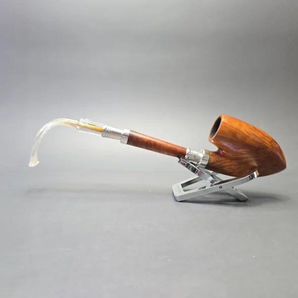 GBD (1954) Virgin Collector Smooth Oom Paul with Silver, Perspex, and Briar Shank Extension (Estate) - Image 4