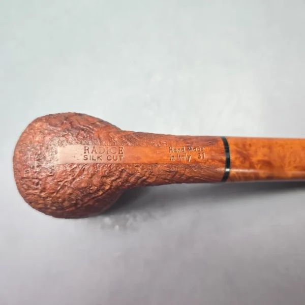 Radice (2011) Silk Cut Sandblasted Billiard with Briar Insert, Estate Briar Pipe - Image 10