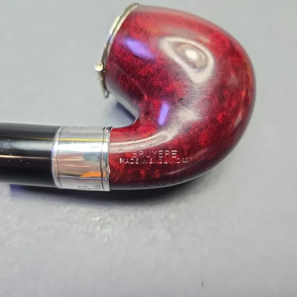 Dunhill 1995 Christmas Pipe "Three French Hens" Bruyere 4202 Smooth Bent Billiard with Silver Wind Cap and Tamper (Unsmoked Estate) - Image 12