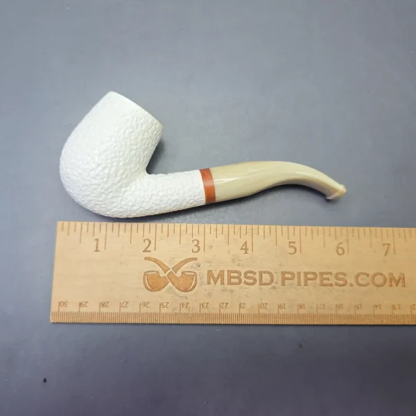 MBSD Meerschaum Deluxe Rusticated Bent Billiard with Briar-Mortise (New) - Image 11