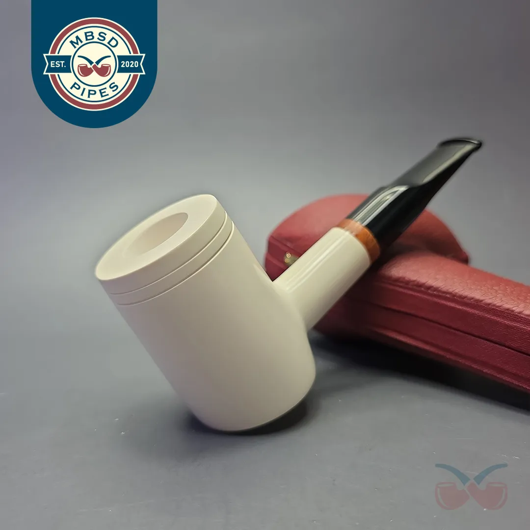 MBSD Meerschaum Deluxe Smooth Poker with Briar-Mortise (New)