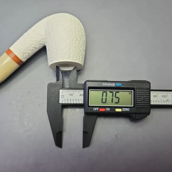 MBSD Meerschaum Deluxe Rusticated Bent Billiard with Briar-Mortise (New) - Image 12
