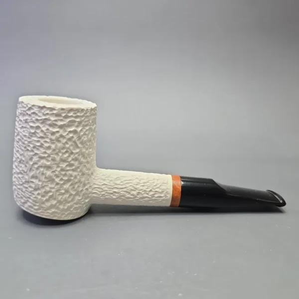 MBSD Meerschaum Deluxe Rusticated Poker with Briar-Mortise (New) - Image 3