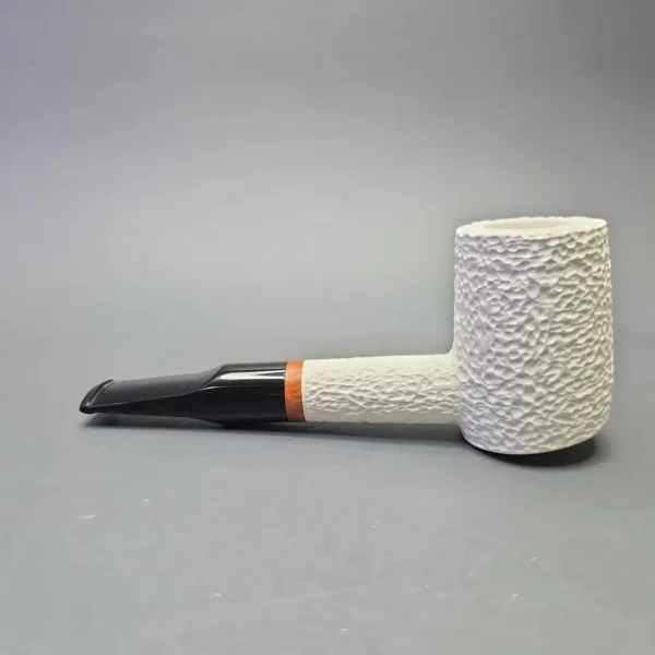 MBSD Meerschaum Deluxe Rusticated Poker with Briar-Mortise (New) - Image 5