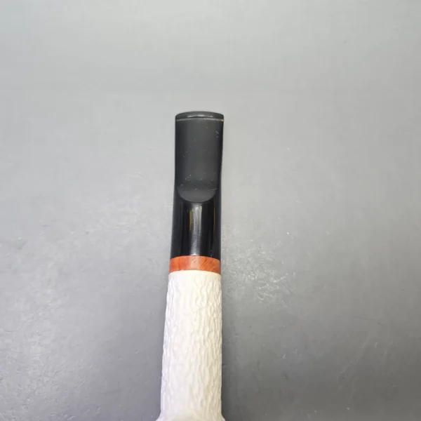 MBSD Meerschaum Deluxe Rusticated Poker with Briar-Mortise (New) - Image 8