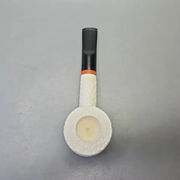 MBSD Meerschaum Deluxe Rusticated Poker with Briar-Mortise (New) - Image 9
