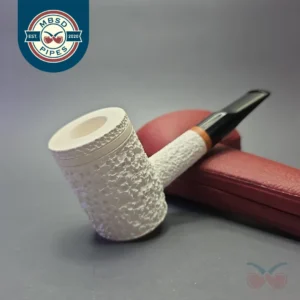 MBSD Meerschaum Deluxe Rusticated Poker with Briar-Mortise (New)