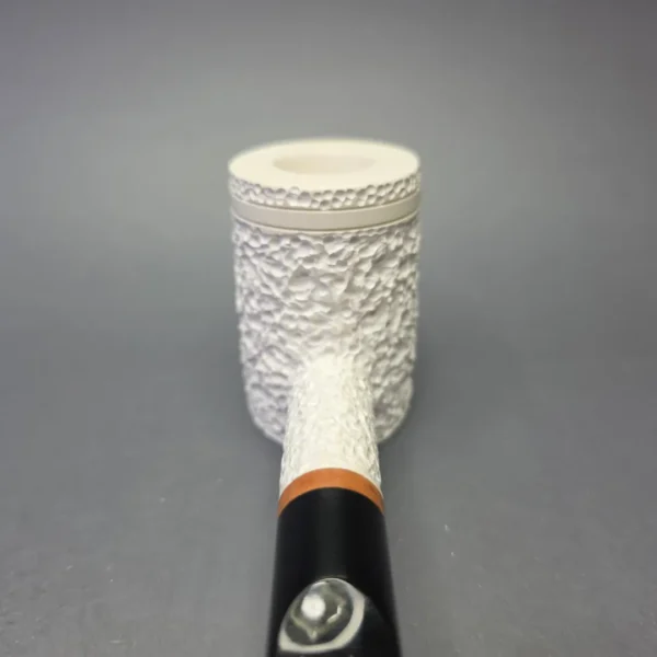 MBSD Meerschaum Deluxe Rusticated Poker with Briar-Mortise (New) - Image 6