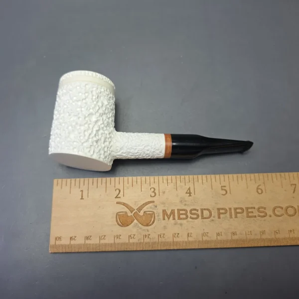 MBSD Meerschaum Deluxe Rusticated Poker with Briar-Mortise (New) - Image 8