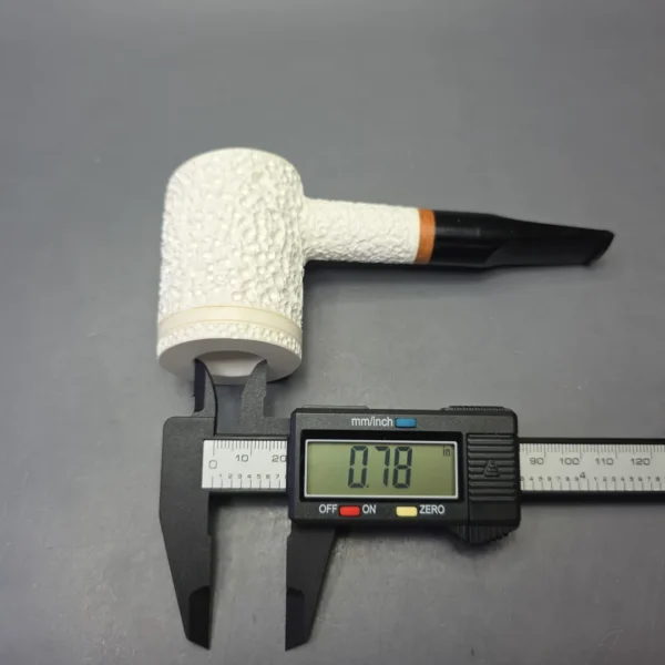 MBSD Meerschaum Deluxe Rusticated Poker with Briar-Mortise (New) - Image 9