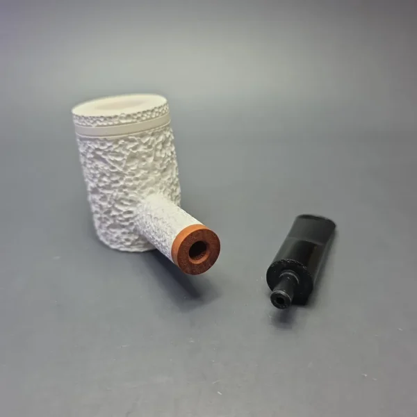 MBSD Meerschaum Deluxe Rusticated Poker with Briar-Mortise (New) - Image 10