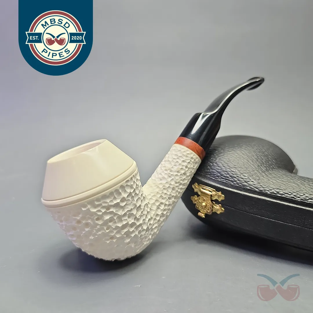 MBSD Meerschaum Deluxe Partially Rusticated Rhodesian with Briar-Mortise (New)