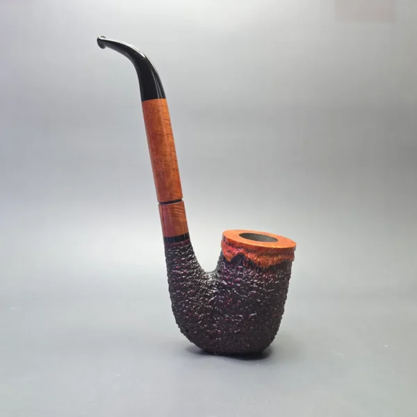 Radice Rind Collect Partially Rusticated Oom Paul with Briar Shank Extension (Estate) - Image 4