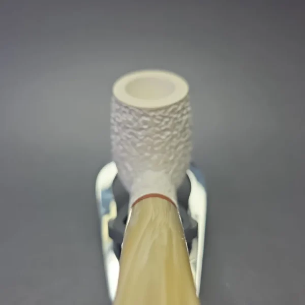 MBSD Meerschaum Deluxe Rusticated Bent Billiard with Briar-Mortise (New) - Image 7