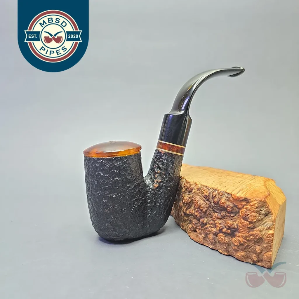 Savinelli for Diebel's Rusticated Oom Paul Sitter with Acrylic Cap (Estate Briar Pipe, Unsmoked