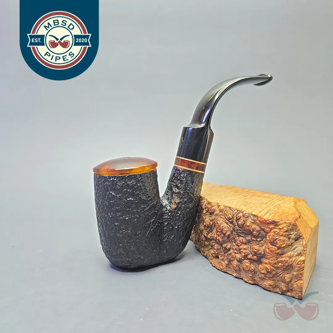 Savinelli for Diebel's Rusticated Oom Paul Sitter with Acrylic Cap (Estate Briar Pipe, Unsmoked