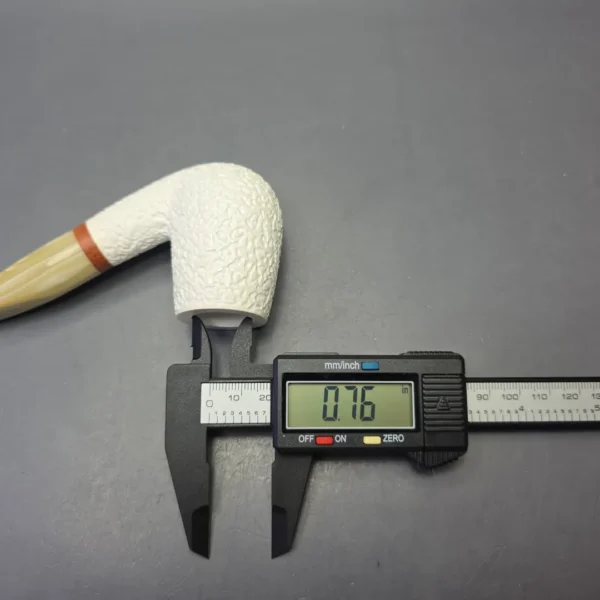MBSD Meerschaum Deluxe Rusticated Bent Billiard with Briar-Mortise (New) - Image 10