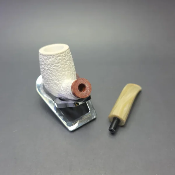 MBSD Meerschaum Deluxe Rusticated Bent Billiard with Briar-Mortise (New) - Image 11