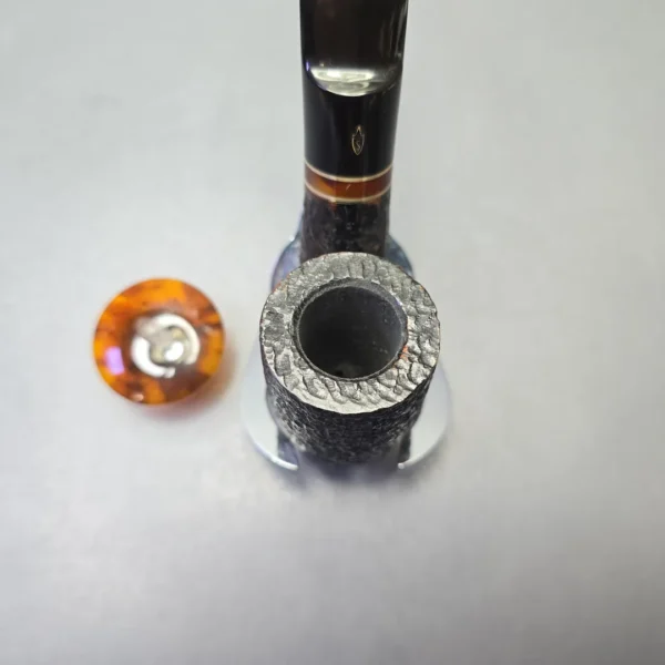Savinelli for Diebel's Rusticated Oom Paul Sitter with Acrylic Cap (Estate Briar Pipe, Unsmoked - Image 6