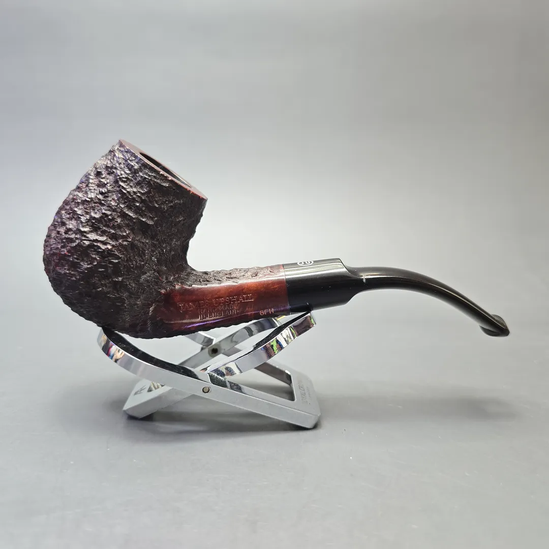 James Upshall Bark Group 6 Partially Rusticated Bent Billiard (Unsmoked Estate) - Image 2