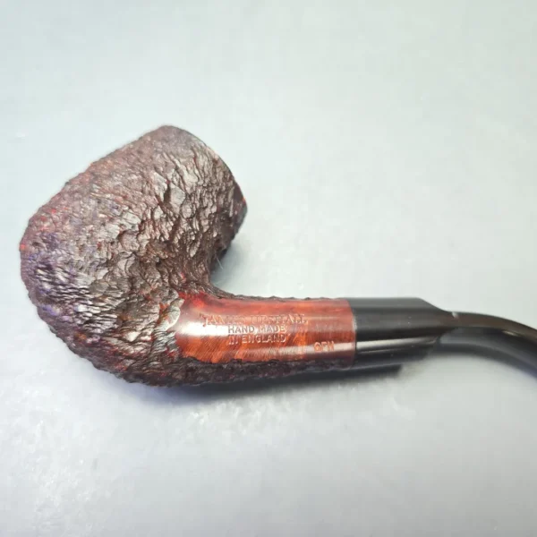 James Upshall Bark Group 6 Partially Rusticated Bent Billiard (Unsmoked Estate) - Image 10