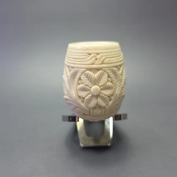 MBSD Meerschaum Deluxe Large Floral Carved Brandy with Briar-Mortise (New) - Image 4