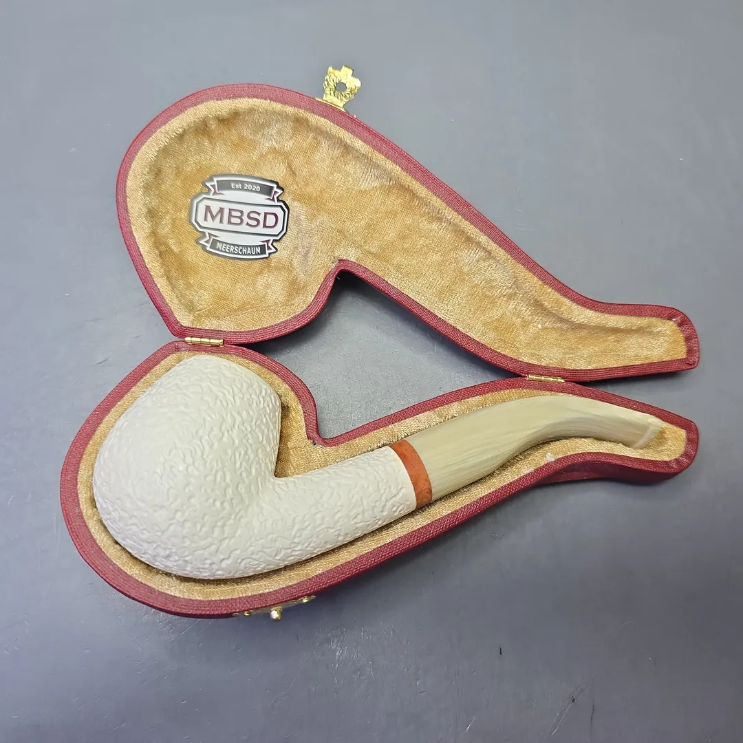 MBSD Meerschaum Deluxe Rusticated Brandy with Briar-Mortise (New) - Image 2