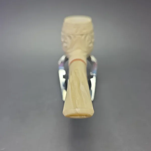 MBSD Meerschaum Deluxe Large Floral Carved Brandy with Briar-Mortise (New) - Image 6