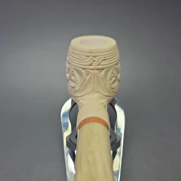 MBSD Meerschaum Deluxe Large Floral Carved Brandy with Briar-Mortise (New) - Image 7