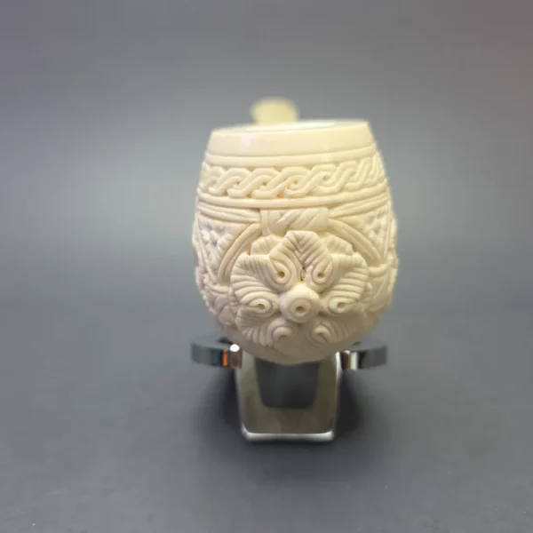 MBSD Meerschaum Deluxe Extra Large Floral Carved Brandy with Briar-Mortise (New) - Image 3