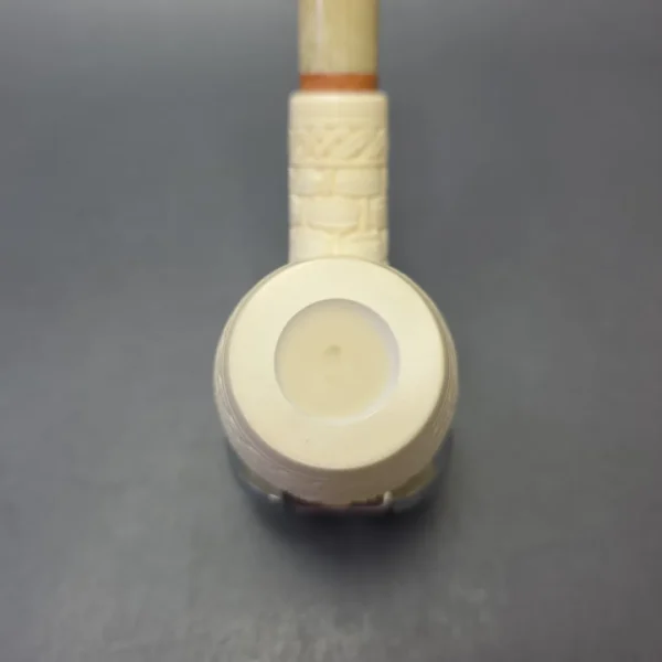 MBSD Meerschaum Deluxe Extra Large Floral Carved Brandy with Briar-Mortise (New) - Image 5